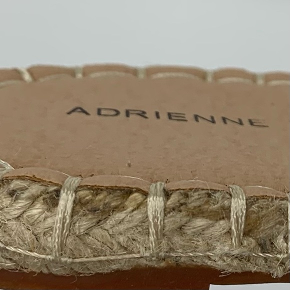 Adrienne Vittadini Arnie Tan Espadrille Flat Mule Sandal Faux Leather Size 9 - Picture 12 of 15
